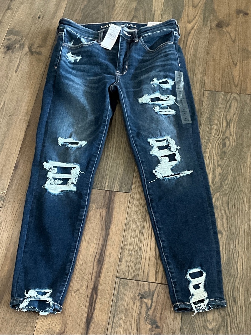 American Eagle Outfitters Women’s Skinny Ripped Jeans - Dark Blue
